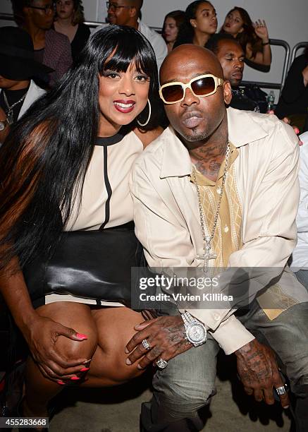 Cicely Evans and Anthony "Treach" Criss attend the K. Nicole fashion show during Mercedes-Benz Fashion Week Spring 2015 at Pier 59 on September 11,...