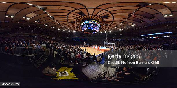 General view of the court during the The New York Knicks vs Chicago Bulls game at Madison Square Garden on December 11, 2013 in New York City.
