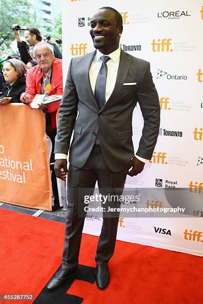 Actor/recording artist Aliaune Thiam aka Akon arrives at the "American Heist" Premiere during the 2014 Toronto International Film Festival held at...