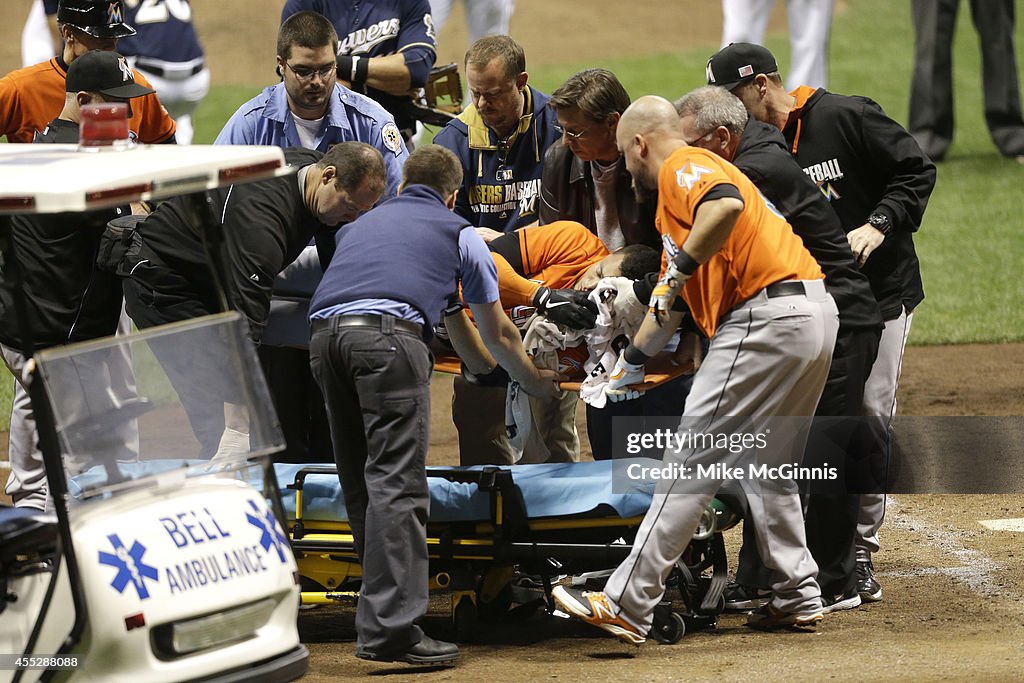 Miami Marlins v Milwaukee Brewers