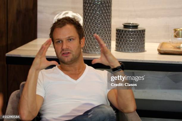 Photocall with the Dutchman musician Jeffrey Sutorius better known as DJ Dash Berlin at Hilton Santa Fe Hotel on September 11, 2014 in Mexico City,...