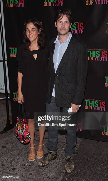 Actor Josh Hamilton and wife Lily Thorne attend the "This Is Our Youth" Broadway Opening Night at the Cort Theatre on September 11, 2014 in New York...