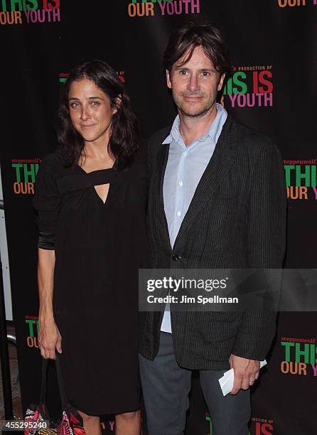 Actor Josh Hamilton and wife Lily Thorne attend the "This Is Our Youth" Broadway Opening Night at the Cort Theatre on September 11, 2014 in New York...