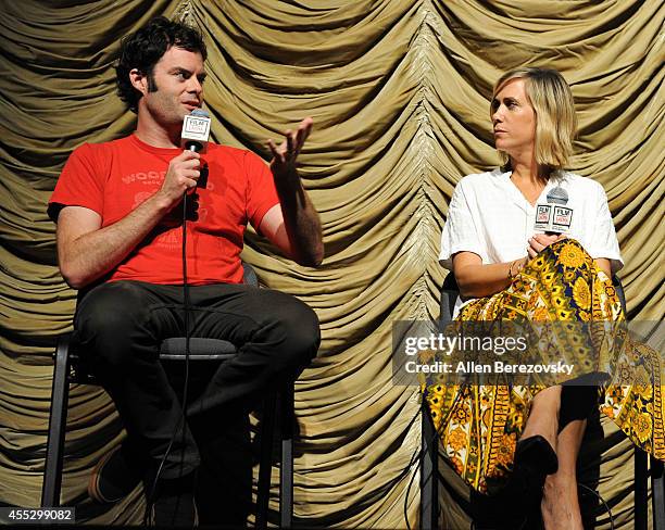 Actress Kristen Wiig and actor Bill Hader attend a special screening of "The Skeleton Twins" and Q&A session as part of Film Independent presented by...