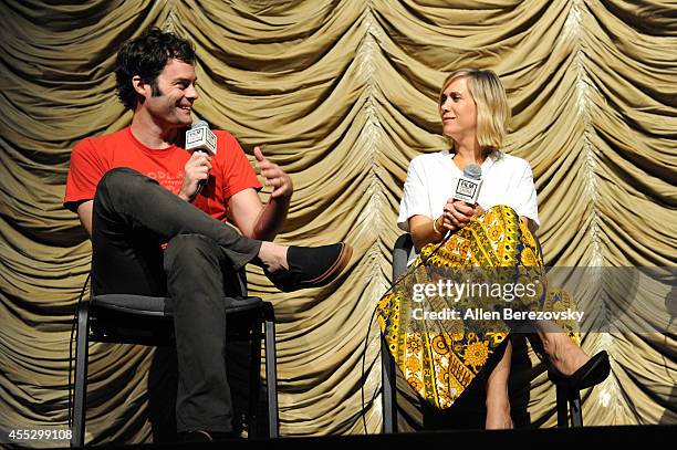 Actress Kristen Wiig and actor Bill Hader attend a special screening of "The Skeleton Twins" and Q&A session as part of Film Independent presented by...