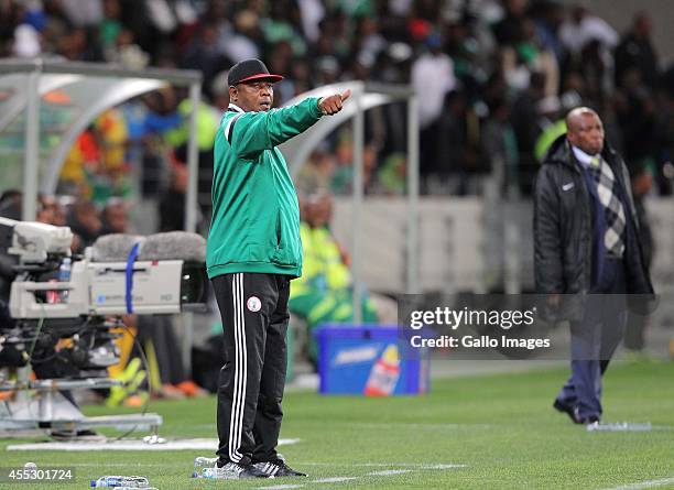 Nigeria coach Stephen Keshi during the Orange AFCON, Morocco 2015 Final Round Qualifier match between South Africa and Nigeria at Cape Town Stadium...