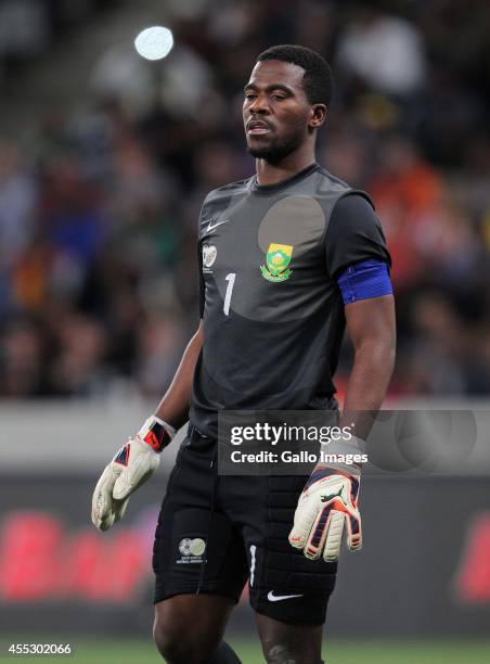South African goalkeeper Senzo Meyiwa during the Orange AFCON, Morocco 2015 Final Round Qualifier match between South Africa and Nigeria at Cape Town...