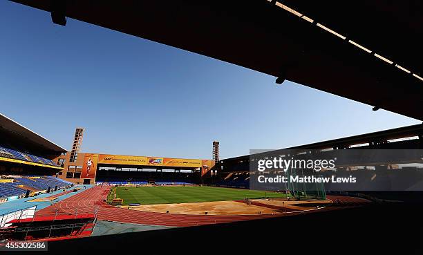 General view of the Stade de Marrakech ahead of the IAAF Continental Cup at the Stade de Marrakech on September 12, 2014 in Marrakech, Morocco.