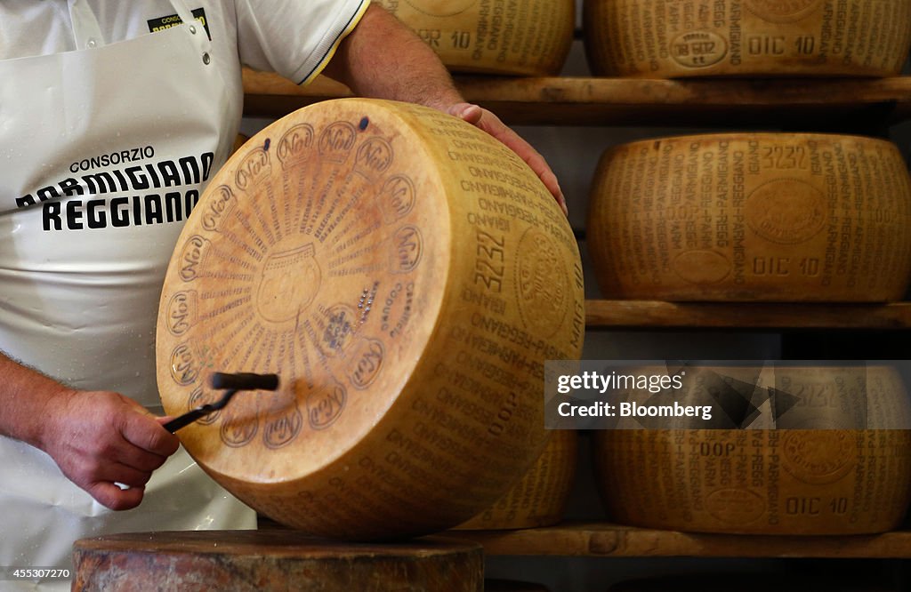 Parmesan Cheese Manufacture As Russia Bans Foods On Sanctions