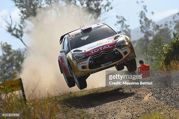 Kris Meeke of Great Britain and Paul Nagle of Ireland compete in their Citroen Total Abu Dhabi WRT Citroen DS3 WRC during Day One of the WRC...