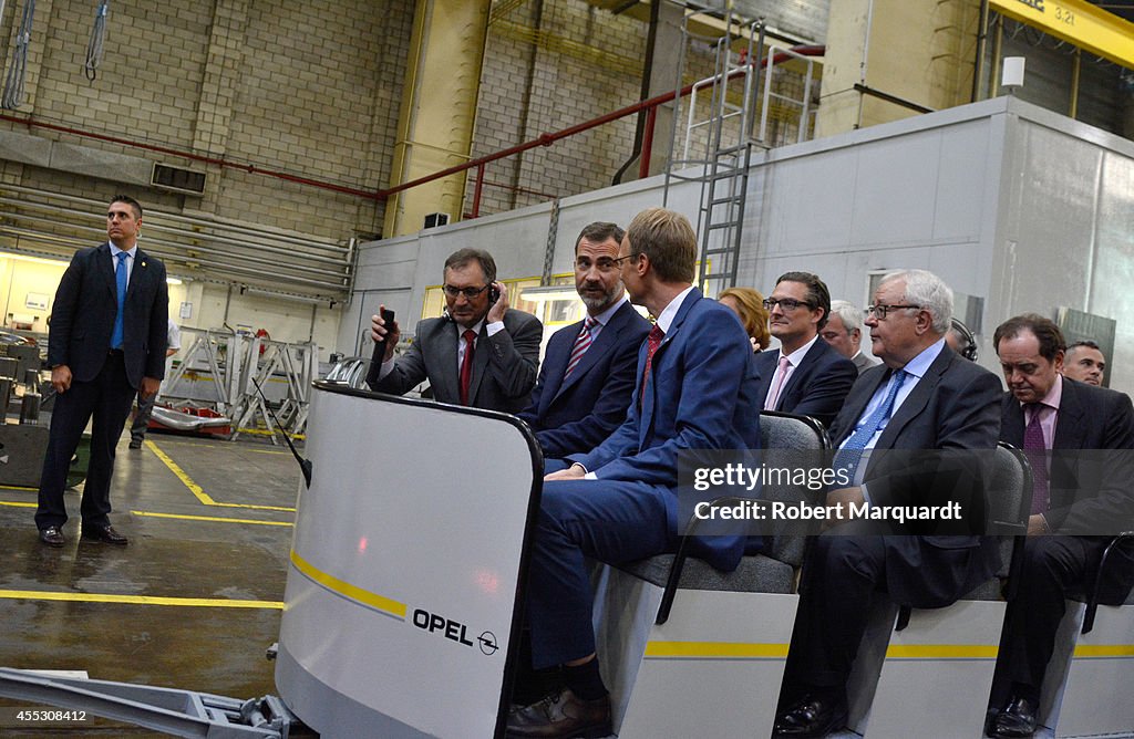 King Felipe VI Of Spain Visits General Motors Building in Zaragoza