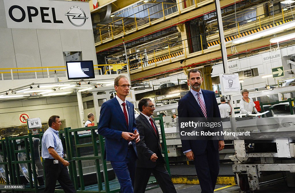 King Felipe VI Of Spain Visits General Motors Building in Zaragoza