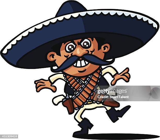 mexican gunslinger - mexican cowboy cartoon stock illustrations