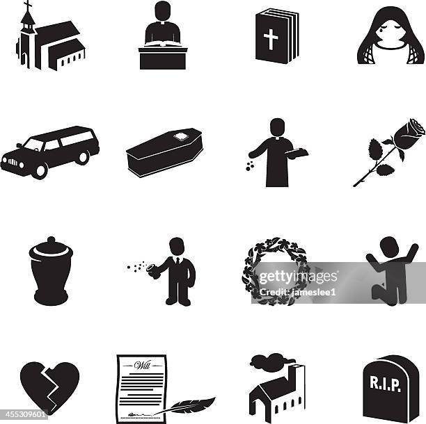 funeral symbole - leichenbestatter stock-grafiken, -clipart, -cartoons und -symbole
