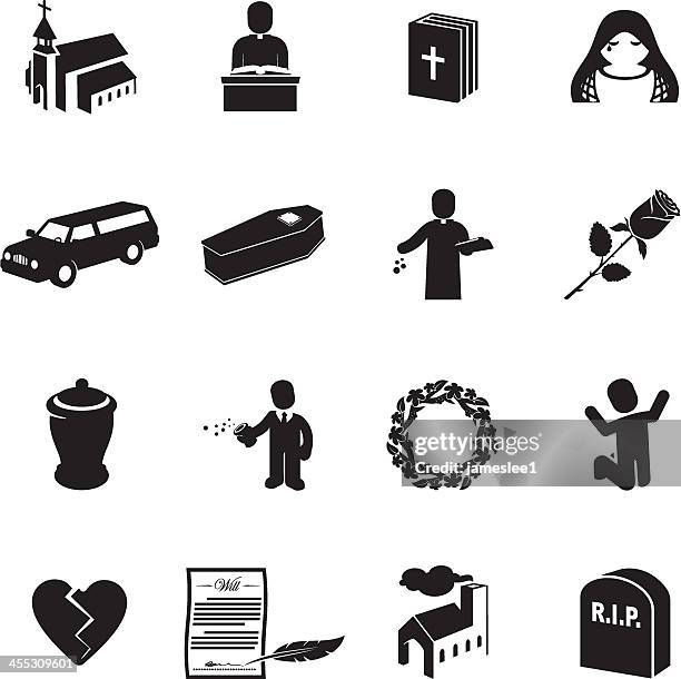 ilustraciones, imágenes clip art, dibujos animados e iconos de stock de funeral de iconos - cremacion