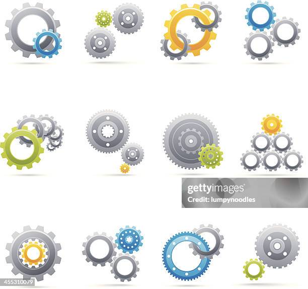 interacting gears - bicycle gear stock illustrations