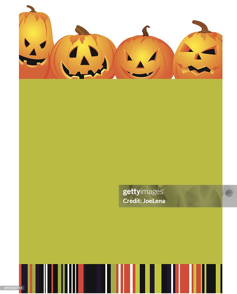 Halloween-Postkarte mit Kürbisse