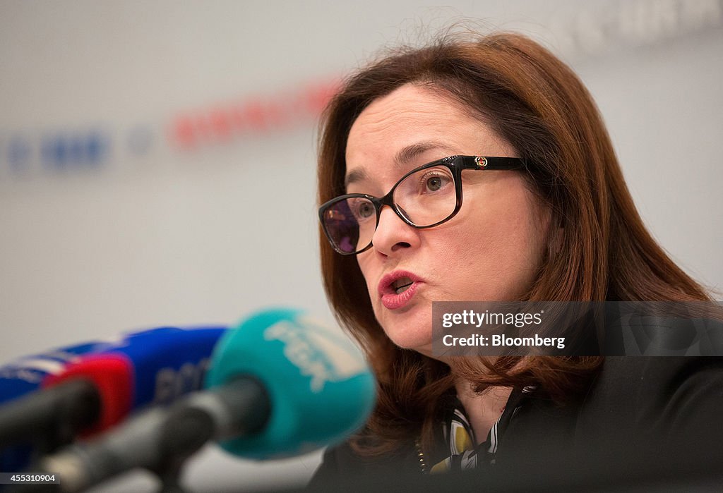 Russia's Central Bank Chairman Elvira Nabiullina News Conference