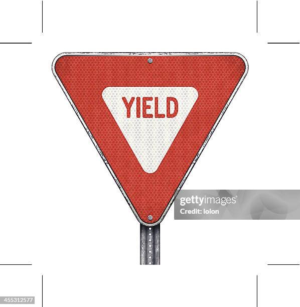 usa yield-warnschild - vorfahrt beachten stock-grafiken, -clipart, -cartoons und -symbole