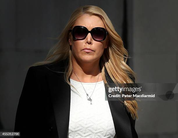 Australian DJ Mel Greig leaves The Royal Courts of Justice on September 12, 2014 in London, England. An inquest into the death of Jacintha Saldanha,...