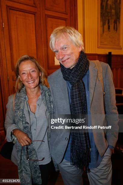 Marie Matheron and Philippe Duclos attend the Wedding of Francois Florent And Kanee Danevong at Mairie Du XVIII, on September 12, 2014 in Paris,...