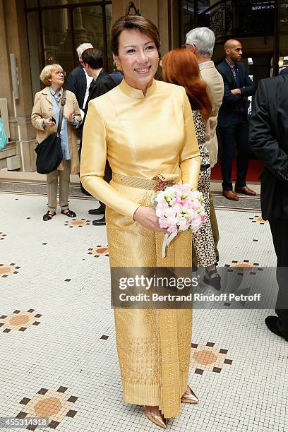 Kanee Danevong attends the Wedding of Francois Florent And Kanee Danevong at Mairie Du XVIII, on September 12, 2014 in Paris, France.