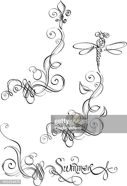 scribble - fleur de lys stock illustrations