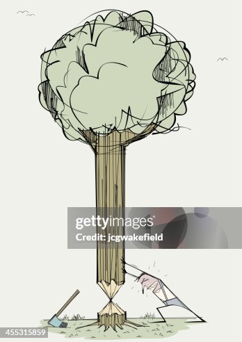 Pushing Tree Force Man Pushing Tree High-Res Vector Graphic - Getty Images