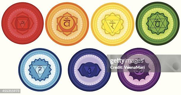 chakra symbol - chakras stock illustrations