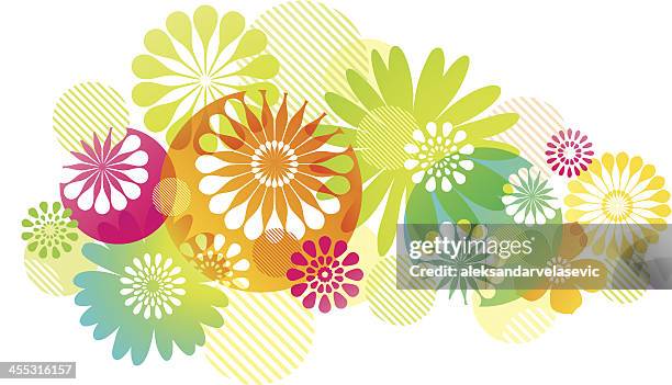 graphic flowers background - funky 幅插畫檔、美工圖案、卡通及圖標