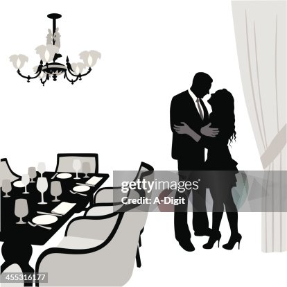 Romantic Dining Vector Silhouette Romantic Dining Vector Silhouette