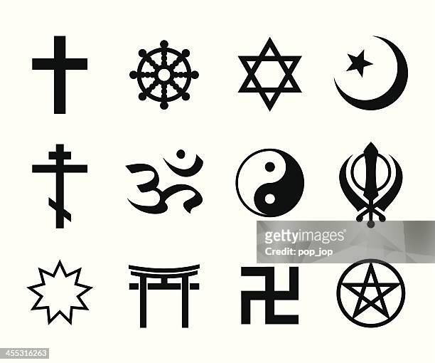 stockillustraties, clipart, cartoons en iconen met religious symbols - religion