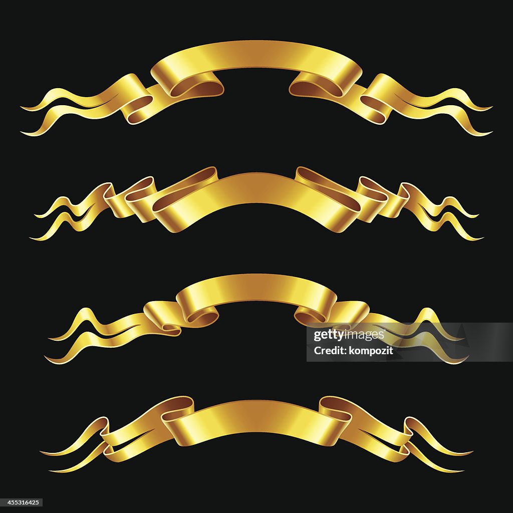 Notebook Ribbons Outside Gold Gold Ribbons High-Res Vector Graphic - Getty Images