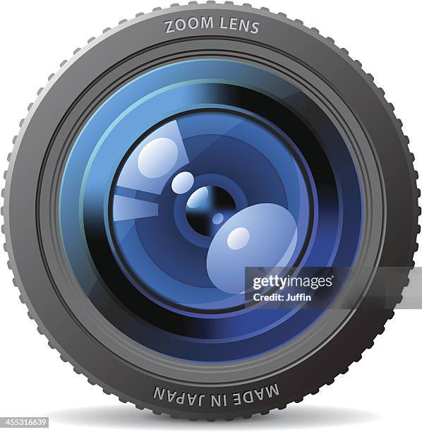 blue camera lens - lenses stock illustrations