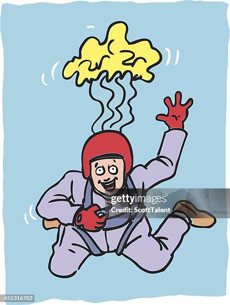 parachute - base jumping stock illustrations