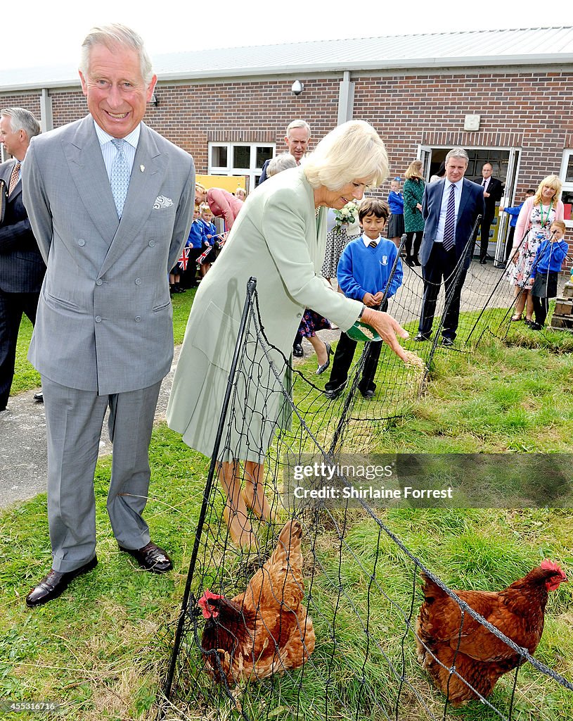 Prince Charles, Prince of Wales & Duchess Of Cornwall Visit Lache Primary School, Chester