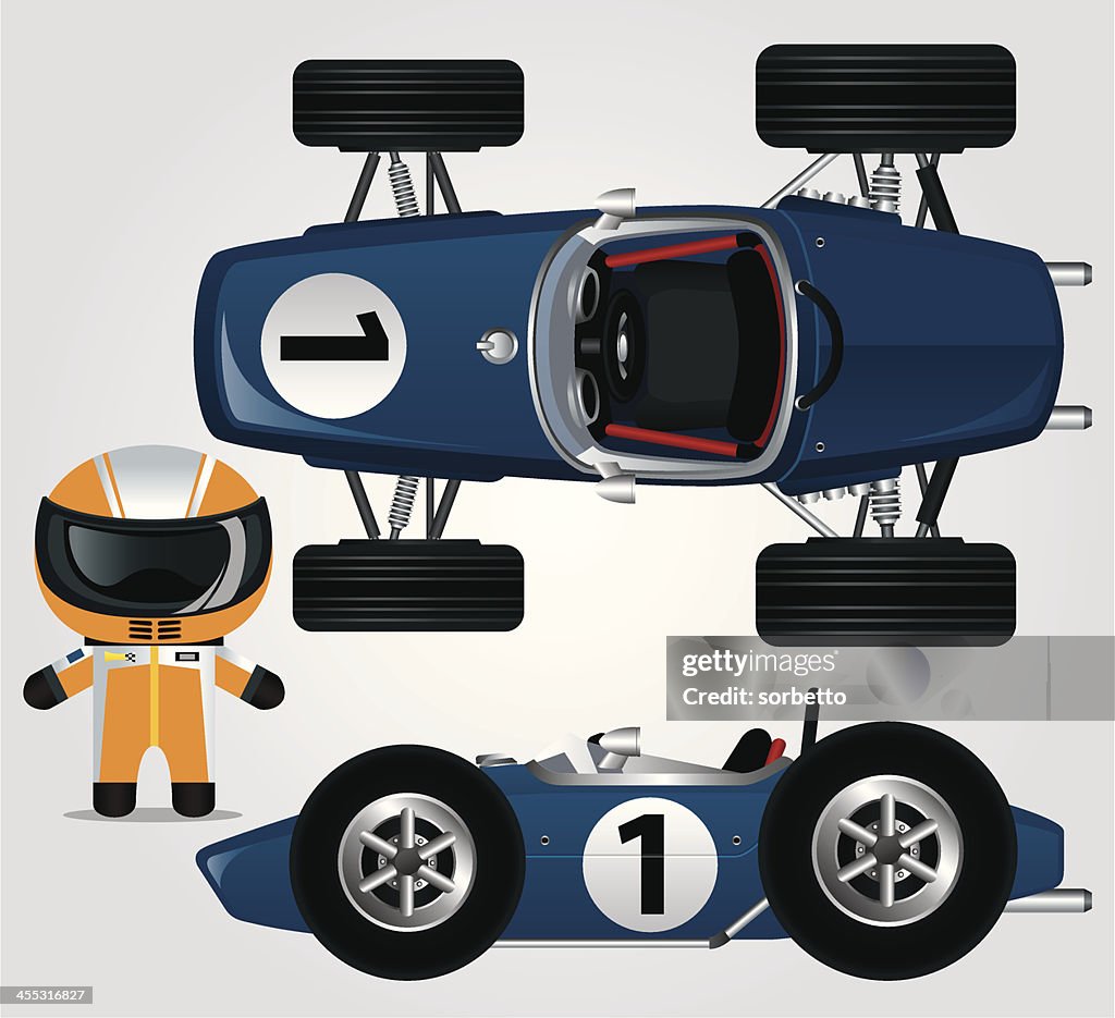 Blue Race Car