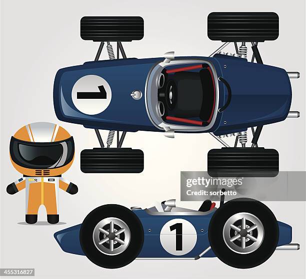 blue race car - race car driver stock illustrations