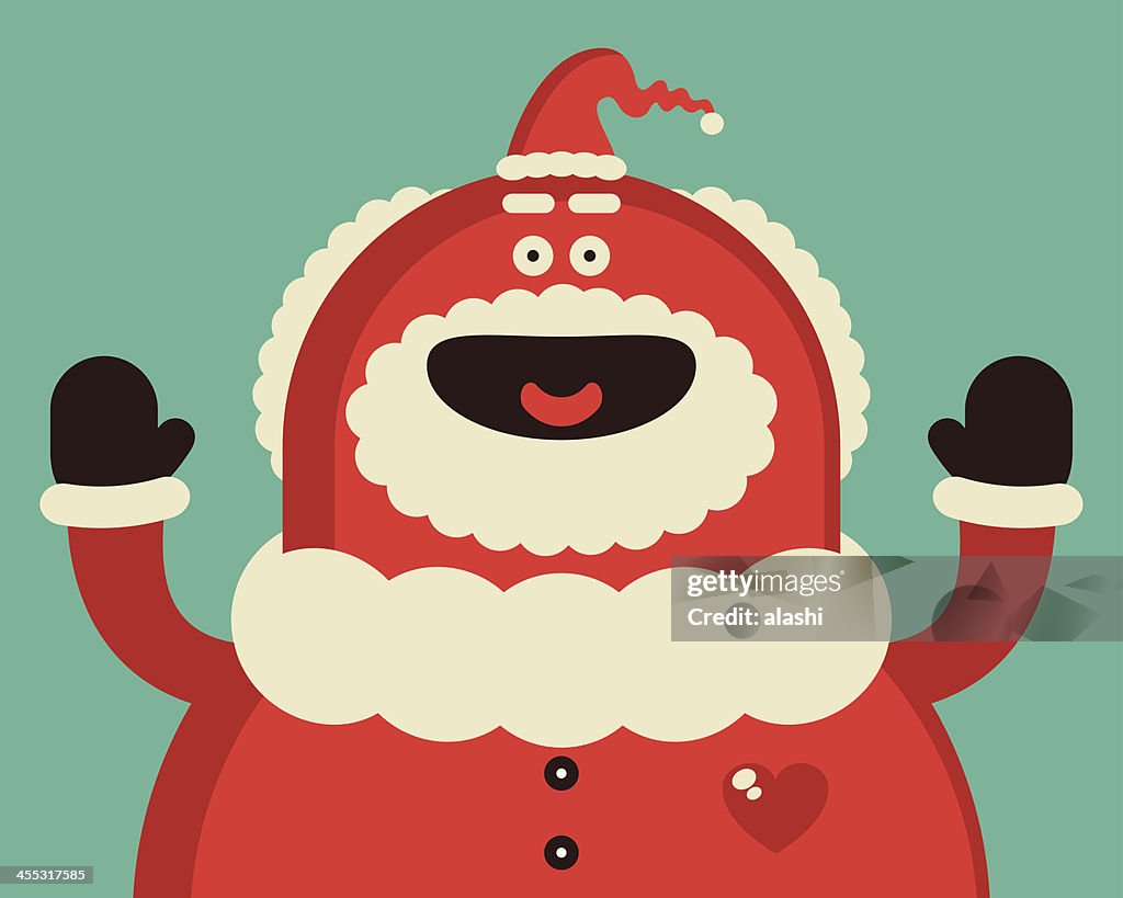 Funny Red Santa Claus Smiling