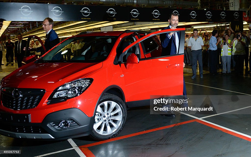 King Felipe VI Of Spain Visits General Motors Building in Zaragoza