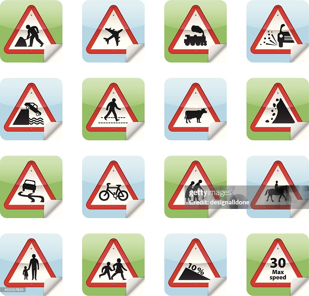 Road Sticker Type Road Sign Stickers High-Res Vector Graphic - Getty Images