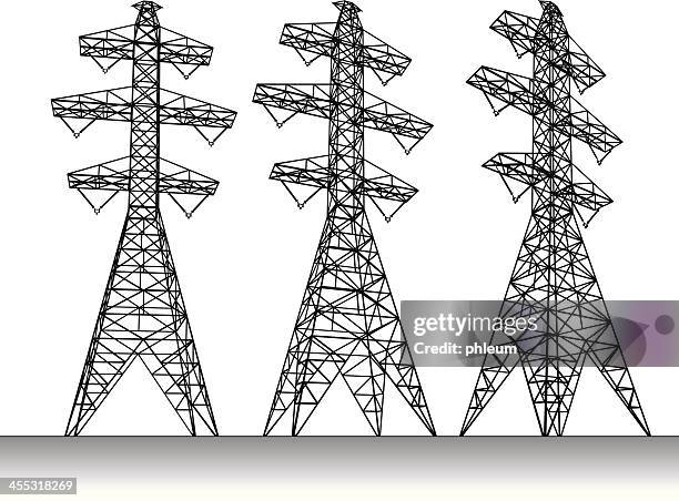 electricity transmission tower - electrical tower stock illustrations