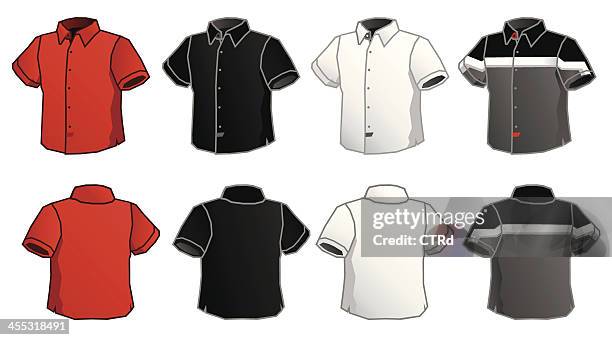 short sleeve shirt - black shirt vector stock illustrations