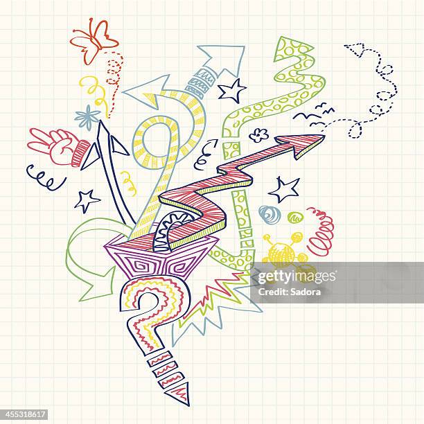 doodle pfeile - graffiti art stock-grafiken, -clipart, -cartoons und -symbole