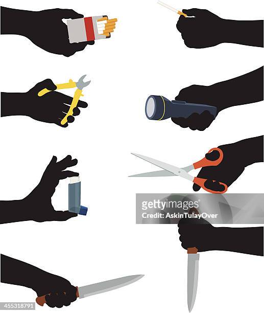 hands - pliers stock illustrations