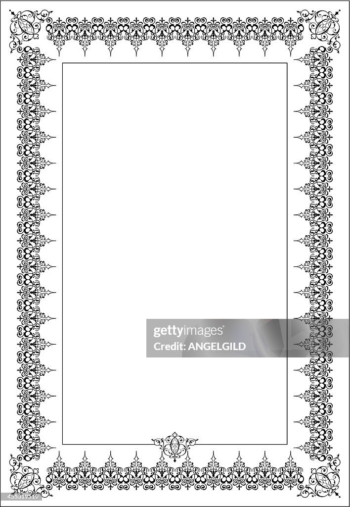 Border In Writing Decorative Border Writing Page High-Res Vector Graphic - Getty Images