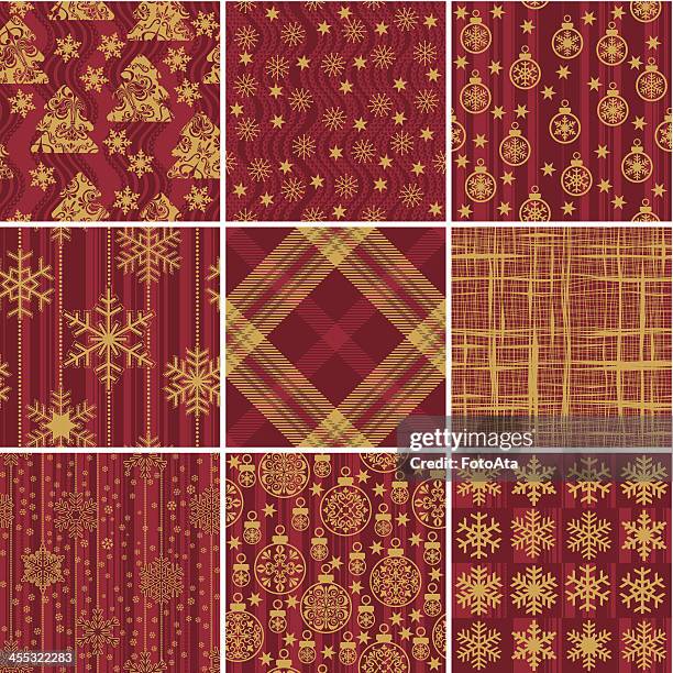 christmas wrapping paper - tartan stock illustrations