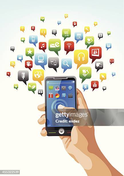 mobile communication - mobile interface stock illustrations