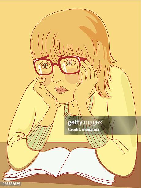 boring book. - bored student stock illustrations