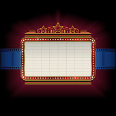 Theater marquee with film strip border